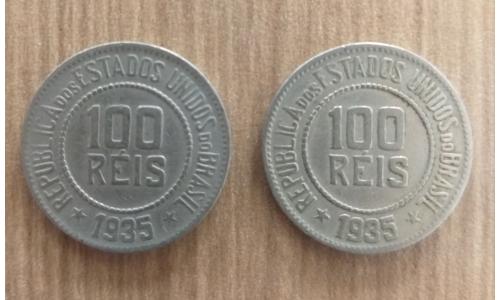 1935 2x Moedas de 100 R�is